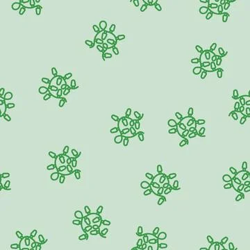 Twinkle lights bedroom interior line vector seamless pattern Stock Illustration