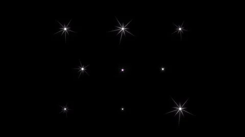 Twinkle Star Animation with Sparkle Glow on Black 4K Stock Footage 332905357