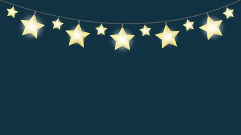 Twinkle star string fairy lights animated video Video stock 330511857