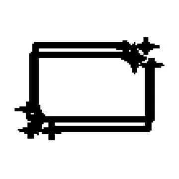 Twinkle starry frame pixel art vector illustration イラスト素材