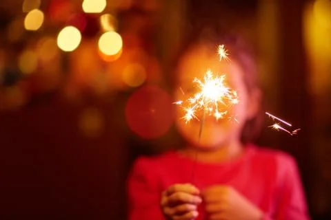 Twinkle twinkle with sparklers Foto stock