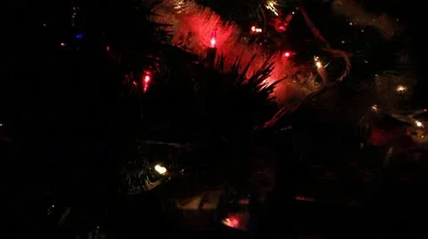 Twinkling Christmas Tree Lights Stock Footage 12760614