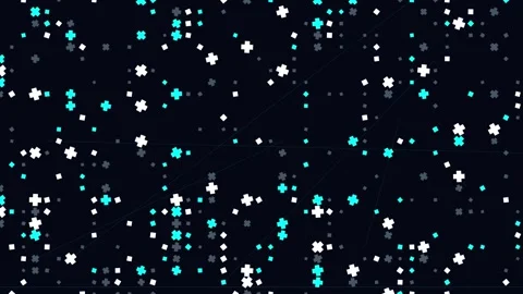 Twinkling geometric grid on black background Video stock 345228508
