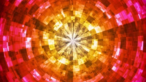 Twinkling Hi-Tech Grunge Flame Tunnel, Multi Color, Corporate, Loopable, 4K Stock Footage