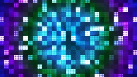 Twinkling Hi-Tech Rounded Diamond Light Patterns, Multi Color, Abstract, Loop,4K Stock Footage
