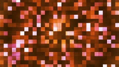 Twinkling Hi-Tech Rounded Diamond Light Patterns, Orange, Abstract, Loopable, 4K Stock Footage