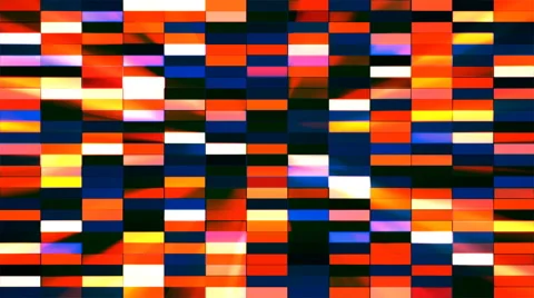 Twinkling Horizontal Small Squared Hi-Tech Bars, Multi Color, Abstract, Loop, 4K Stock Footage 68735013