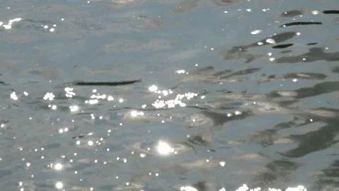 The twinkling reflection of sunlight on the surface of the river water. Stock Footage 321267706