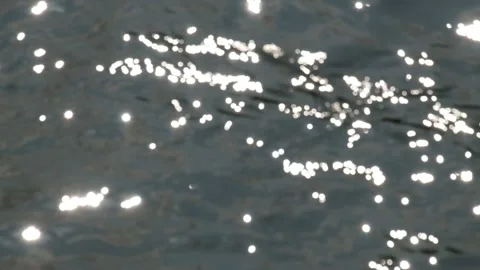 The twinkling reflection of sunlight on the surface of the river water Stock Footage 321267714