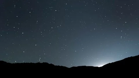Twinkling Starry Night over Mountain Range Stock Footage 317735565