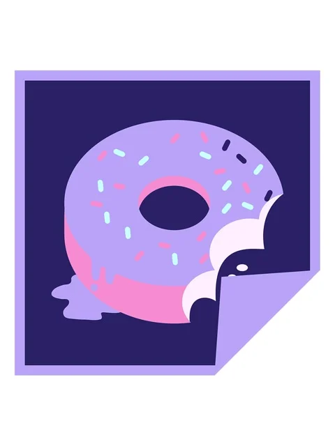 Twinkling stars effect animation of bitten frosted donut graphic vector ill.. Stock Footage 324389768