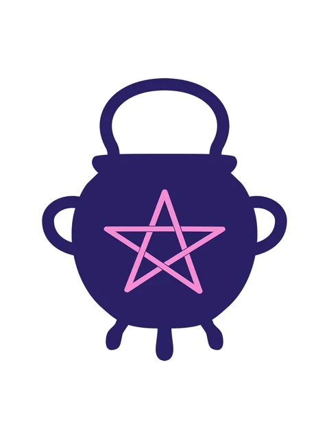 Twinkling stars effect animation of cauldron with pentagram Stock Footage 324469521