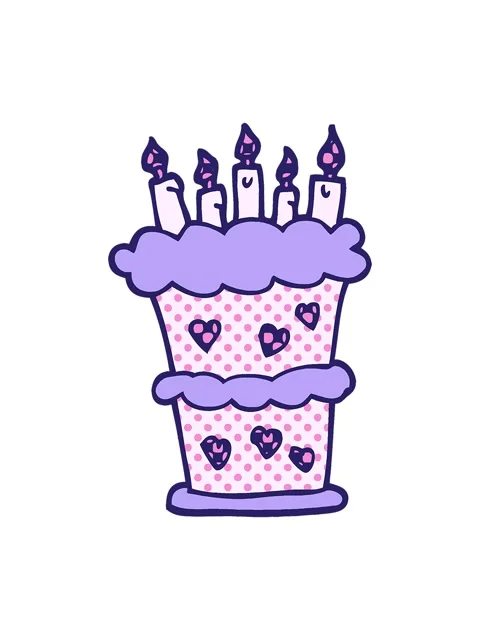 Twinkling stars effect animation of comic book style cartoon birthday cake Stock Footage 324284399