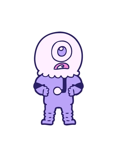 Twinkling stars effect animation of cyclops alien spaceman cartoon Stock Footage 324163309