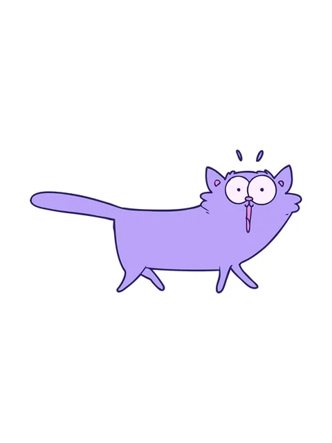Twinkling stars effect animation of fun cartoon cat drawing Stock Footage 324206613