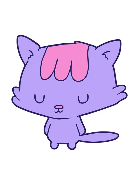 Twinkling stars effect animation of a fun drawing of a cartoon cat Stock Footage 324328553