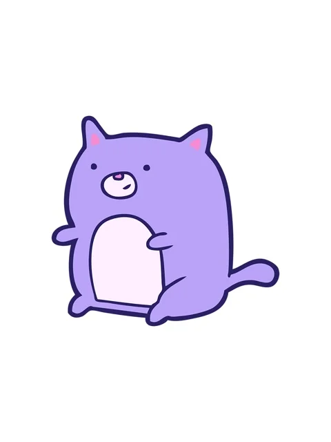Twinkling stars effect animation of a fun cartoon cat Stock Footage 324362997