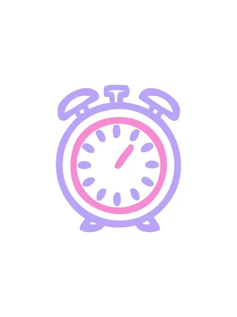 Twinkling stars effect animation of line drawing cartoon of a alarm clock ico Stock Footage 324170618