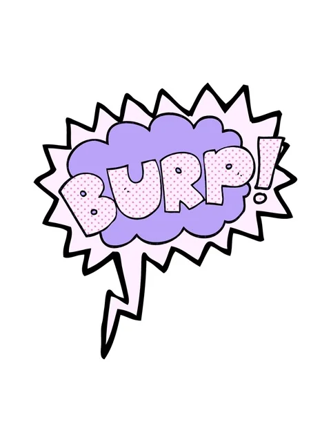Twinkling stars effect animation of speech bubble cartoon burp text Stock Footage 324393420