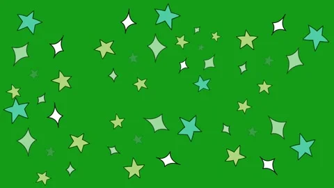 Twinkling stars motion graphics with green screen background Stock Footage 134305643