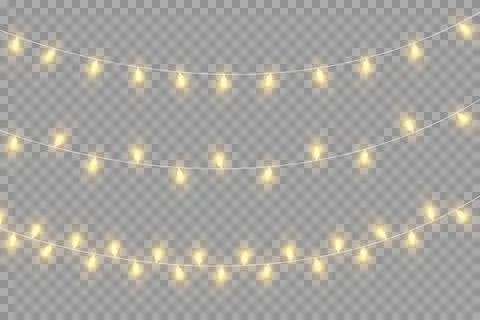 Twinkling string lights are perfect for adding a charming decoration to all your Stock Illustration
