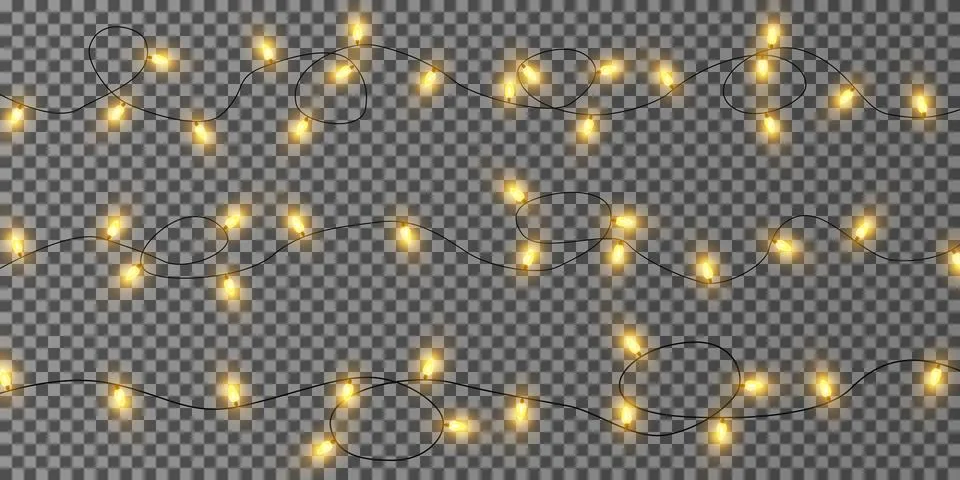 Twinkling String Lights Delightfully Soft Glow Decorations Perfect for Any Stock Illustration