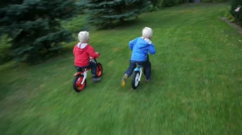 Twins bicycle race Stock Footage 12301080