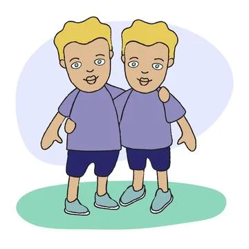 Twins boys Illustrazione stock