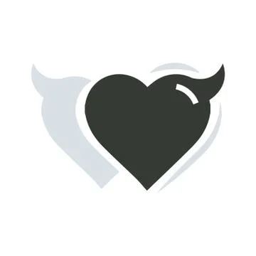 Twins Heart of Devil love Stock Illustration