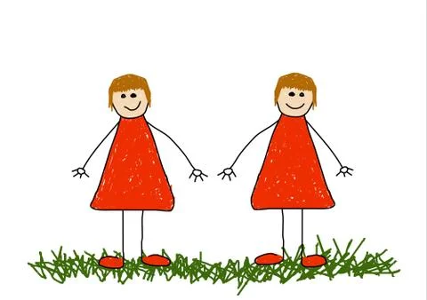 Twins Stock Illustration