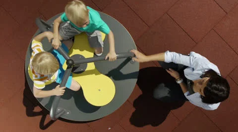 Twins playground overhead Video stock 25594013