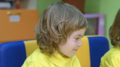 Twins playing with numbers Stock Footage 64124686