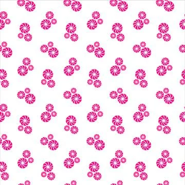 Twirl candy festive seamless pattern. Hand drawn cute wavy twirl candy isolated Stock Illustration