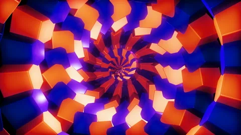 Twirl glowing cubes Stock Footage 55213866