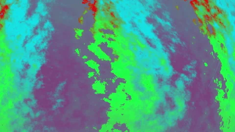 Twirl a mesmerizing overlay of hurricane ivans satellite image on a vibrant back Stock Footage 303945145