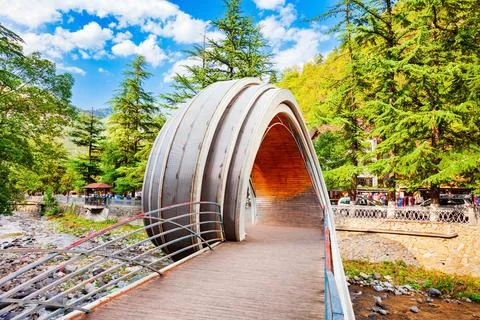 Twirl or Mobius Loop Bridge, Borjomi Stock Photos