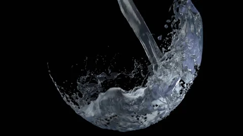 Twirl water to hemisphere shape fall Stock Footage 50499862