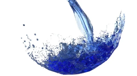 Twirl water to hemisphere shape fall Stock Footage 50500964