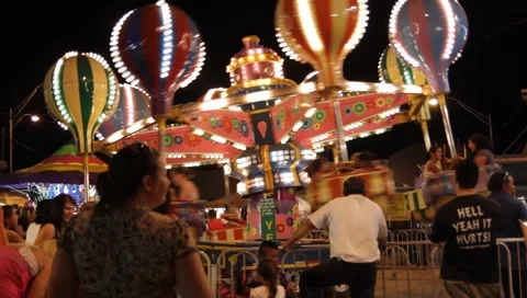 Twirling balloon ride Stock Footage 6582471