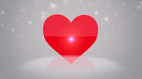 Twirling Red Heart with lights Stock Footage 58323442