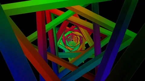 Twirly triangle color Stock Footage 32424784