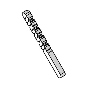 Twist bit for drilling hole isometric icon vector illustration Stock Illustration