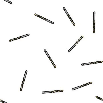 Twist bit for drilling hole vector seamless pattern Stock Illustration