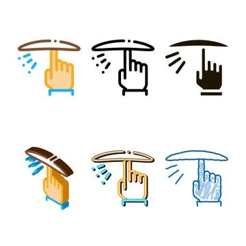 Twist dough hand icon vector outline pack Ilustración de archivo