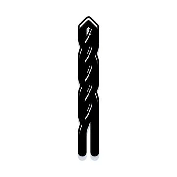 Twist drill bit construction tool icon Stock Illustration