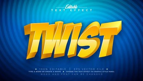 Twist Editable Text Effect Design Vector Graphic Style with Shadow and Swir.. イラスト素材