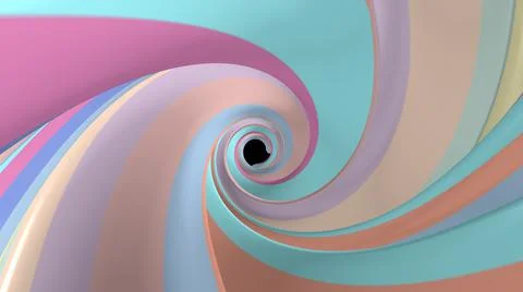 Twist lines 3d rendering minimal modern style. Illustration background of mod Stock Illustration