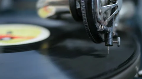 Twist Old Vinyl Record Stock-Footage 64052556