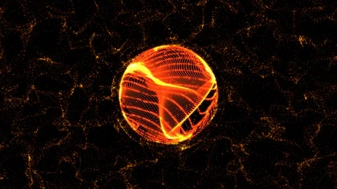 Twist Orange Sphere Plasma Form Motion Stock Footage 97053220