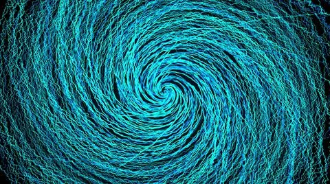 Twist of random lines, computer generated. 3d rendering of an abstract spiral Stock Illustration